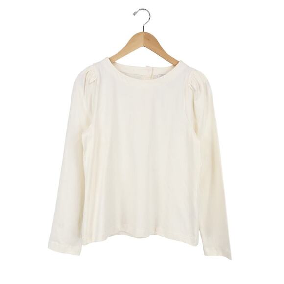 J. Crew Puff-Sleeve Gold Button Back Striped Top Ivory Size Small NWT - Picture 5 of 9